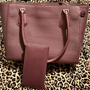 Dagne Dover Signature Coated Canvas Tote w 10,000 pockets & features - Eclipse